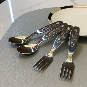 Juego de Cubiertos de Acero Inoxidable DF BC de Dos Piezas con Mango Corto, Pulido Espejo, para Uso Doméstico, para Niños, para Helado y Pastel - Product Image 2