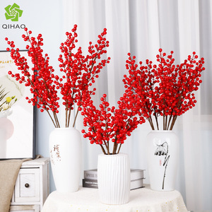 Qihao Artificial Red Berries <b>Vase</b> Decor For Chinese New Year Home Decoration Plastic Fruit Ornament - Product Image 2
