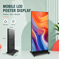 Afficheur LED Totem Extérieur P2.5 Pliable, Signalisation Numérique 5000 Nits, Contrôle WiFi USB pour Restaurants Drive-Thru et Services Rapides