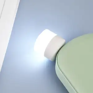 Lampu colokan USB Mini 5V Super terang, lampu malam LED bulat kecil pengisian daya ponsel komputer buku pelindung mata