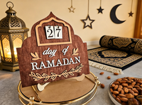 Calendrier du Ramadan 2026, nouveau design, compte à rebours de 30 jours, calendrier du Ramadan en bois, décoration islamique pour la maison, calendrier de l'avent du Ramadan