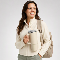 Gobelets isothermes en acier inoxydable, tasses de voyage isolées avec poignée pour l'extérieur, gobelets à café et à eau personnalisables avec logo
