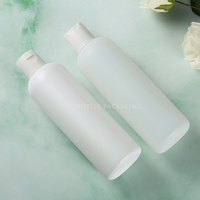 Botella cilíndrica de plástico HDPE negro mate personalizada de 250 ml y 8 oz con tapa abatible 24/410 para envasado de champú, gel de ducha y loción.