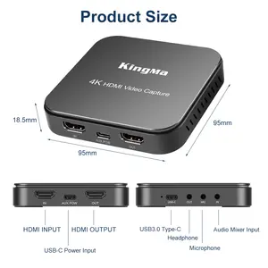 KingMa External Capture Card Stream And Record In 1080P60 4K60 Video Capture Card With Ultra-low Latency For PS5 PS4 Pro