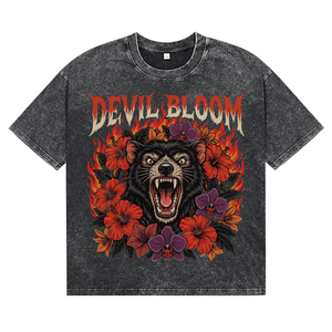 Nouveauté 2026 – T-shirts en coton respirant pour la vente en gros, avec impression de motifs personnalisés, teinture à l'acide, manches courtes, col rond, décontractés, en jersey - Product Image 1