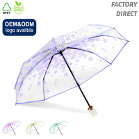 Parapluie transparent personnalisé avec logo Ovida, imprimé, résistant, pliable en POE, Regenschirm classique, cadeau de mariage