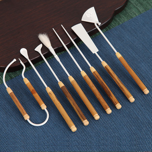 Pure copper seven-piece set, upgraded and thickened, incense ceremony set, incense seal <b>tool</b>, spoon, ash shovel, seal making, - Product Image 1