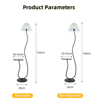 Lampe sur pied moderne de luxe avec table intégrée pour salon, vente en gros OEM Chine