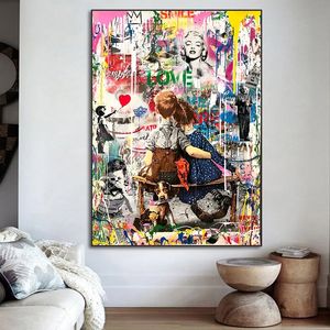 Décor à la maison Banksy Graffiti abstrait garçon <span class=keywords><strong>singe</strong></span> affiches imprime rue à la main abstrait banksy <span class=keywords><strong>pop</strong></span> <span class=keywords><strong>art</strong></span> peinture à l'huile - Product Image 4