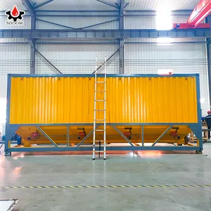 Large Capacity Q235 Steel 100t horizontal container type Cement Silo for Concrete Batching Plant