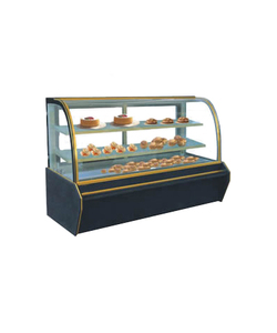 Transparent view Curved Glass Refrigerated Bakery Display Case
