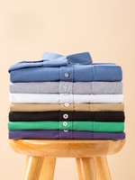 Chemise Oxford Homme Personnalisée avec Logo 100% Coton Longue Fibre Manches Longues Brodé Décontractée Anti-Plis Respirante Haute Qualité Quotidienne