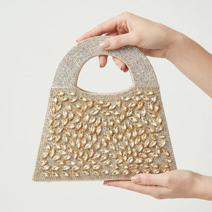 <span class=keywords><strong>Borsa</strong></span> di Lusso con Strass <span class=keywords><strong>a</strong></span> Goccia, Manico Curvo <span class=keywords><strong>a</strong></span> Forma di Anello con Diamanti, per Feste di Gala e Cocktail, <span class=keywords><strong>Borsa</strong></span> <span class=keywords><strong>Rigida</strong></span> Scintillante - Product Image 1