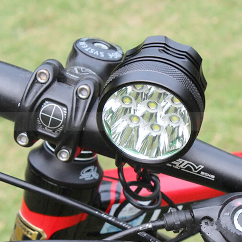3 işık modu bisiklet ön lamba 12000mAh T6 LED bisiklet ön ışık monte bisiklet ışığı