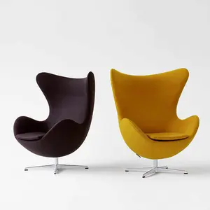Sıcak satış modern yaratıcı tasarlanmış kavisli lüks deri garip şekilli kanepeler yumurta eğlence sandalye yumurta sandalye tekli koltuk