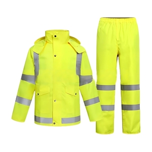 Traje Impermeable de Alta Visibilidad para Motocicleta, Chaqueta y Pantalones para Hombre, Oxford Reflectante, para Senderismo, Trabajo y Motociclismo - Product Image 3