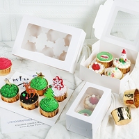 Caja de papel de pastel transparente personalizada caja de embalaje de alimentos para pastel boda rectángulo de lujo galleta panadería caja de pastel con ventana