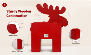 Calendrier de l'Avent de Noël en forme de renne festif avec 24 tiroirs pour bonbons, jouets et petits cadeaux - Product Image 6