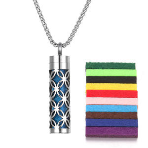 Stainless Steel Open <b>Locket</b> Aroma Scent Perfume Necklace - Product Image 2