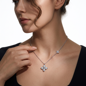 Collier Pendentif Moissanite Style 4mm 1.2CTW en Argent Sterling 925, Bijou Tendance pour Femme, Idéal pour Fiançailles et Soirées - Product Image 3
