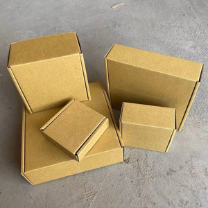 กล่องกระดาษแข็งพับได้ทรงสี่เหลี่ยมสำหรับเครื่องบิน ขนาด 80x80x40 มม. สามชั้น กระดาษคราฟท์ 230 แกรม สำหรับการค้าข้ามพรมแดน - Product Image 2