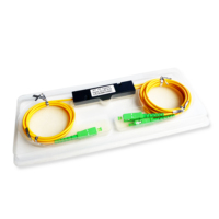 Acoplador de Fibra Óptica FBT 1*2 1*3 1*4 1*6 1*8 1*16 Tipo Caja ABS Conectores SC APC Acoplador FBT para CATV con Relación de Potencia Igual