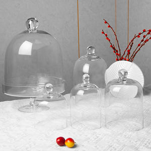 Vente en gros Cloche de présentation de pâtisserie en cristal transparente avec poignée bouton Style moderne - Product Image 4