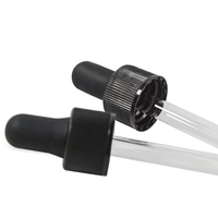 Capuchon compte-gouttes côtelé en PP 18/410 avec pipette en verre conique anti-déversement pour soins de la peau