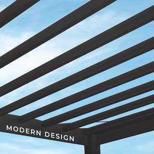 AJUNION perakitan mudah 14x10 taman Pergola atap teras Louvered Pergola dengan layar naungan kanopi lembut - Product Image 4