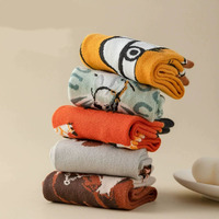 Chaussettes en coton tricotées pour femmes, motif alimentaire (donut, popcorn), mignonnes, colorées, style dessin animé, qualité supérieure, vente en gros