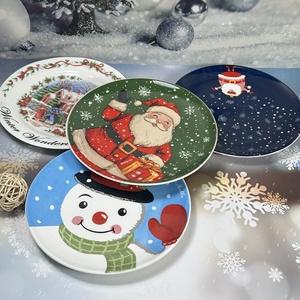 Nouvel ensemble de vaisselle en céramique rétro de luxe léger pour le thé de l'après-midi du Nouvel An et de Noël, motif de dessin animé, compatible micro-ondes - Product Image 2