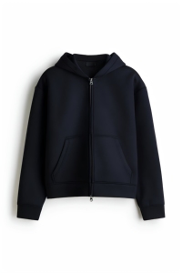 Men's Black Hooded Zip Up Sweatshirt Regular Fit Solid Colour Casual Fleece <b>Hoodie</b> With Front Pockets Autumn Wear 2027 - Product Image 2