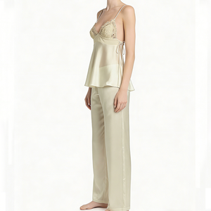 <span class=keywords><strong>Camicia</strong></span> da <span class=keywords><strong>Notte</strong></span> Bianca Invernale in Pizzo Sexy Floreale Trasparente in Rete Morbida con Scollo a V e Maniche Corte con Chiusura a Coulisse - Product Image 4