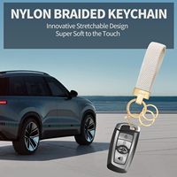 Porte-clés de voiture universel Anneau en D 3 porte-clés extensible en nylon tressé Porte-clés cool Starlight Accessoires d'intérieur pour femmes hommes