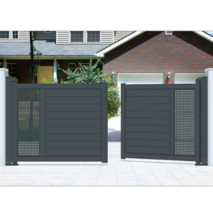 Porte de jardin en <span class=keywords><strong>aluminium</strong></span> électrique contemporaine-Entrée de sécurité motorisée avec fonction de verrouillage automatique - Product Image 4