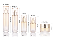 Ensemble de flacons de lotion en verre doré haut de gamme de luxe Pot en verre de lotion pour corps cosmétique de soin de la peau pour emballage cosmétique de qualité supérieure