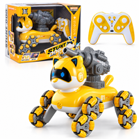 Jouet robot chien télécommandé EPT 2,4 GHz avec lanceur de fléchettes souples, lumières, musique et batterie rechargeable, cadeau pour enfants