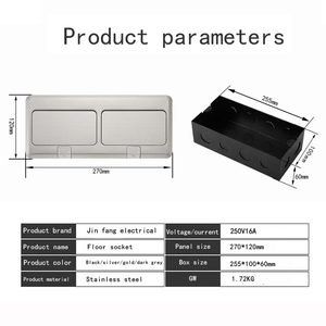 Prise de courant encastrée multifonctionnelle en acier inoxydable gris foncé 16A/250V pour la France, le <span class=keywords><strong>Maroc</strong></span> et le Cameroun - Product Image 2