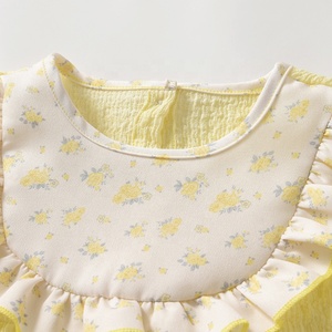Conjunto de pelele floral con volantes y manga larga para bebé niña, mono de primavera y otoño para recién nacida con sombrero a juego - Product Image 4