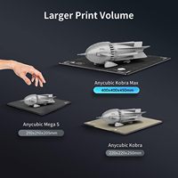 Impresora 3D FDM Anycubic Kobra 3 Max Original, Industrial, de Gran Tamaño, para Impresión de Modelos Grandes con Nivelación Automática