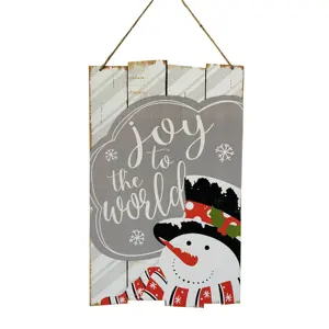 SNOWMAN christmas wooden plaque hanging decoration on door