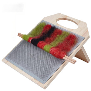 Soporte de madera para cepillo de peinar y mezcla de lana, para tablero de hilar fibra y hilo doméstico con soporte textil ajustable - Product Image 5