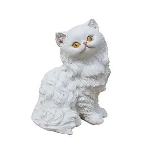 Figur Kucing Hewan Polyresin Hidup Taman Dekorasi Patung Taman Taman Luar Ruangan Kucing Hitam Patung Kawaii Ornamen Lucu