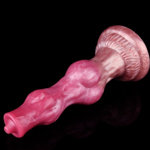 Newest Hot Sale Fantasy Gold&Pink Color Soft Liquid Silicone <b>Dildo</b> Female Big Penis Adult Sex Toy for Women - Product Image 3