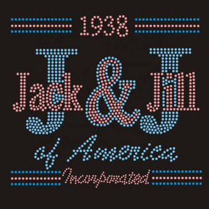 Patch Termoadesive Personalizzate con Logo della Confraternita Jack and Jill of America 1938, Applicazione a Caldo con Strass - Product Image 3
