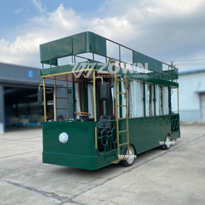 รถเข็นไฟฟ้าสองชั้นแบบวินเทจปรับแต่งได้ของ ZOWN เหมาะสำหรับการขนส่งผู้เยี่ยมชมสวนสนุก - Product Image 1