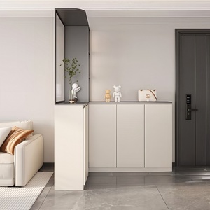 ชั้นวางรองเท้าไม้แบบโมเดิร์นปี 2026 ตู้มุมอเนกประสงค์พร้อมดีไซน์แบบซ่อน ไร้ที่จับ เฟอร์นิเจอร์ห้องนั่งเล่น - Product Image 2