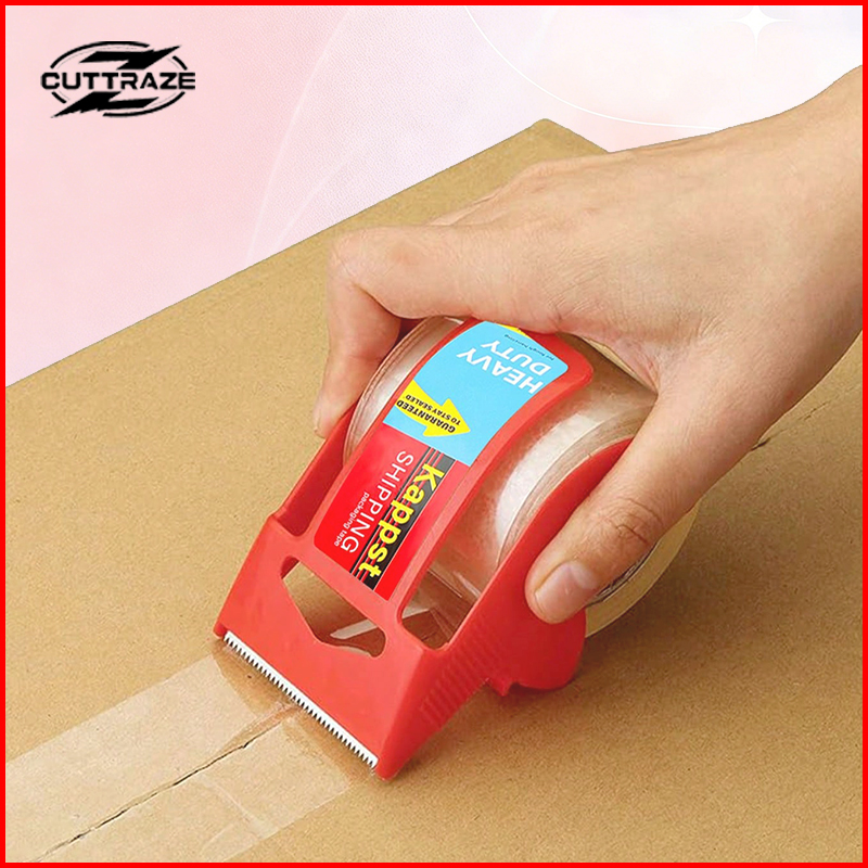 Including Adhesive Tape Wholesale Simple 1.5 Inch Red Plastic Convenient Dispenser With Tape Roll For Carton Sealing