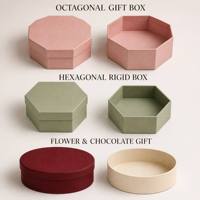 Embalagem Rígida Personalizada em Formato de Caixa Octogonal, Caixa Hexagonal e Caixa Oval para Presentes de Flores e Chocolates