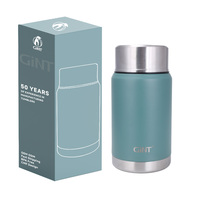 Innen außen 304 Stahl doppelwandige vakuum isolierte Kolben thermos flasche mit Löffel 600ml thermischer Edelstahl Warmhalten Lebensmittel glas